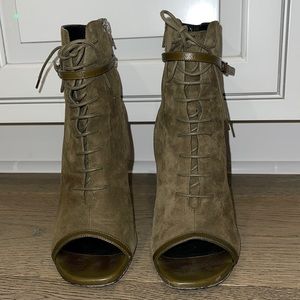 YSL Booties Size 39 Olive